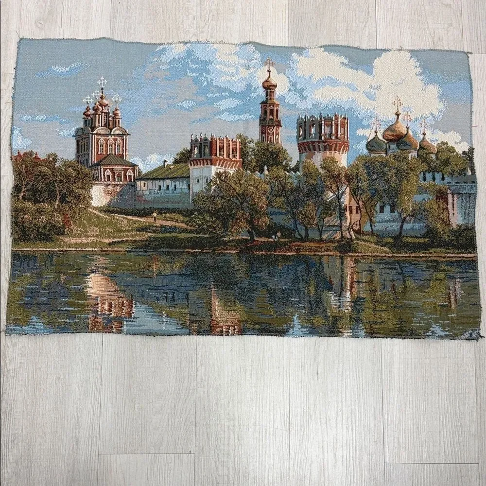 Novodevichy Convent Tapestry Wall Hanging Scenic Woven Textile Art Panel